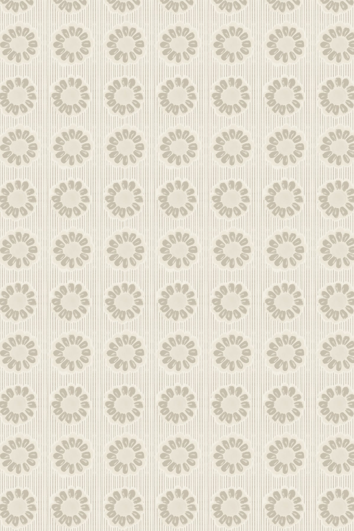 A repeating pattern of small beige flower-like motifs on a warm off-white background with subtle vertical texture.